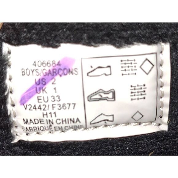 Lands End Snow Winter Boots Black Waterproof Zipper & Draw String at Top Boys 2 - Picture 4 of 5